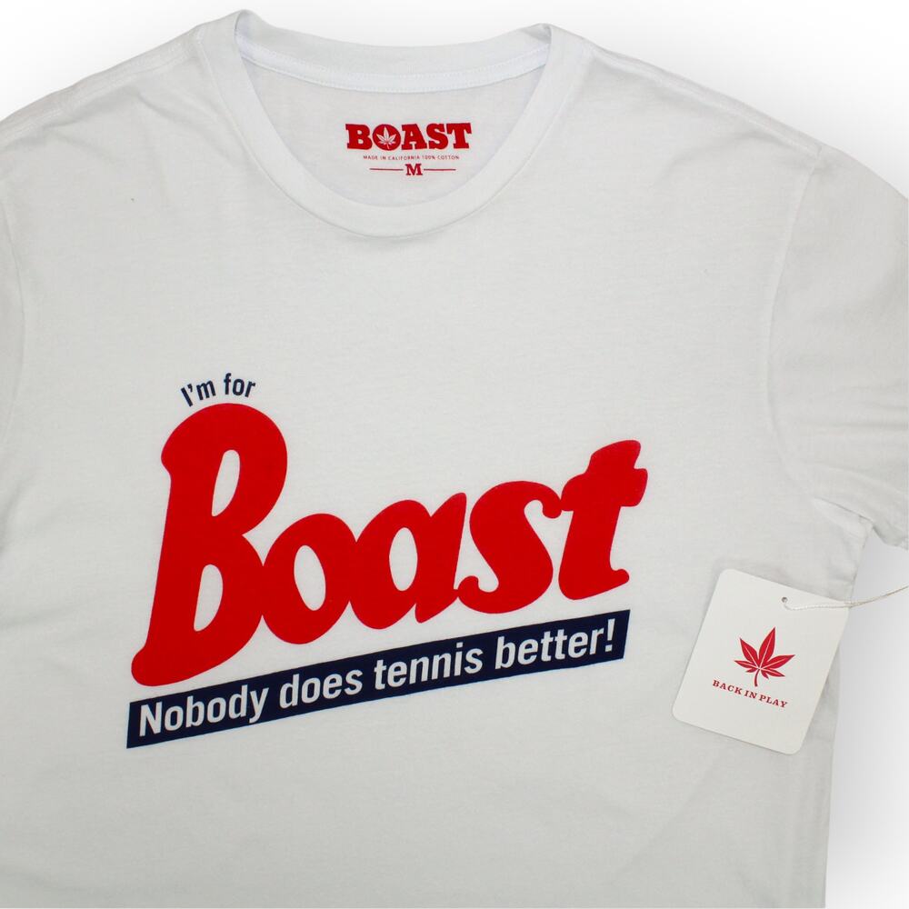 BOAST Men Small I'm For Boast Nobody Does Tennis Better! USA Cotton